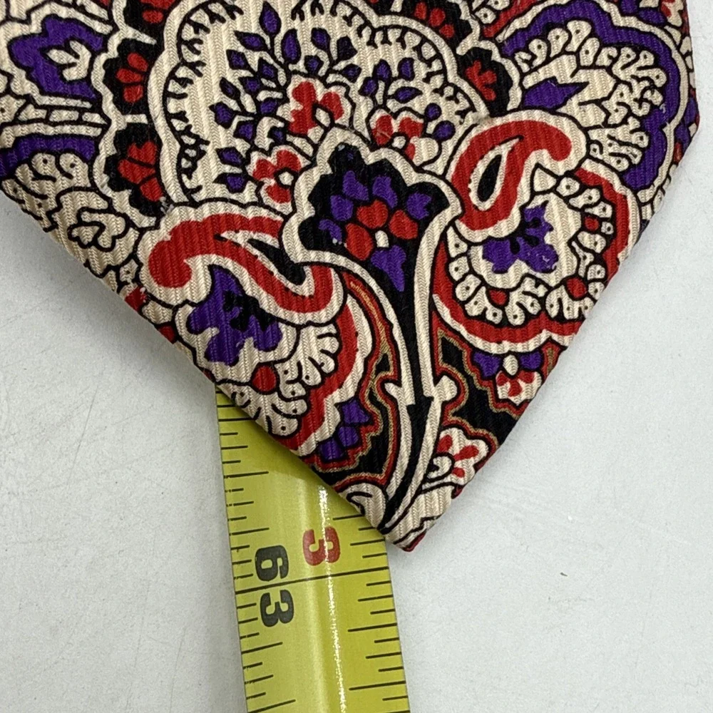 Steven Land Big Knot Silk Tie Black Gold White Geometric Art Deco Mens Necktie